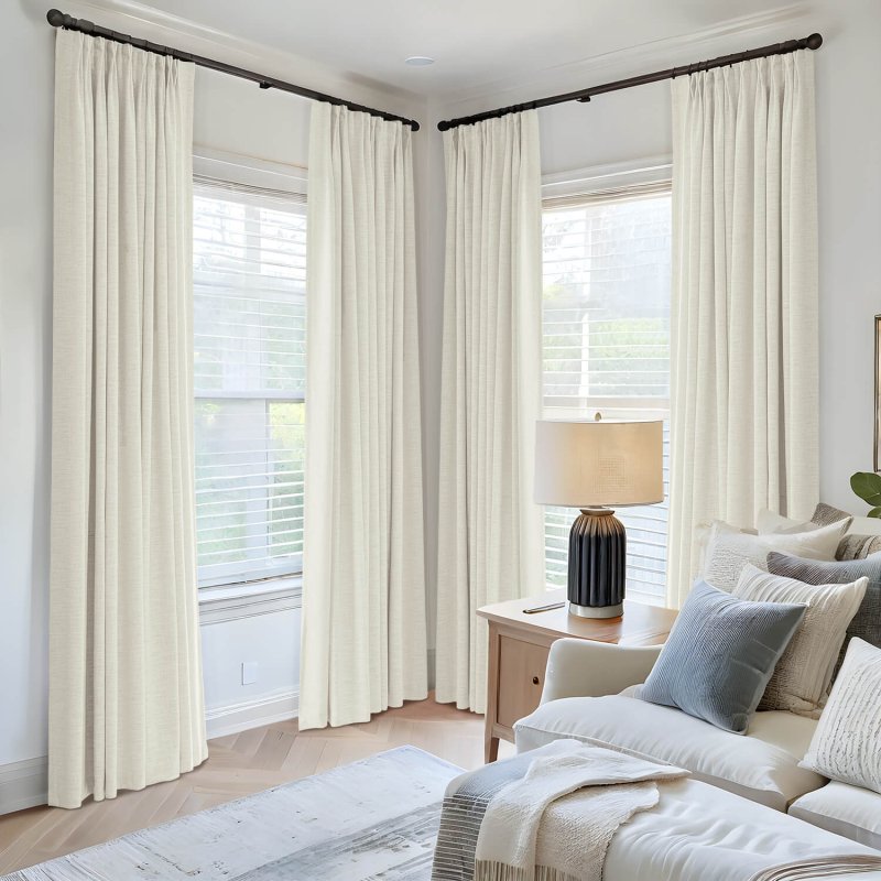 "Bold" Custom Heavyweight Linen Drape Pleated - Bright Orange - Miulee