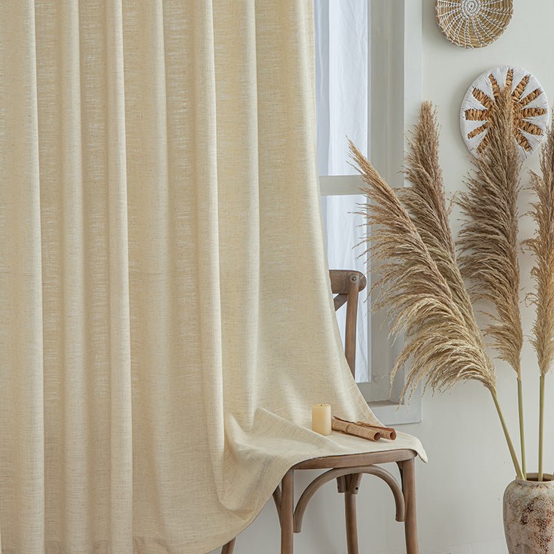 "Bold" Custom Heavyweight Linen Drape Pleated - Medium Gray - Miulee