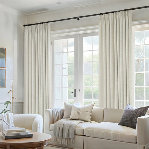 "Bold" Custom Heavyweight Linen Drape Pleated - Muted Apricot - Miulee