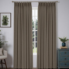 "Bold" Custom Heavyweight Linen Drape Pleated - Taupe - Miulee