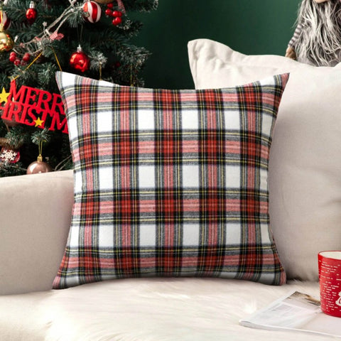 Choose Your Set "in Your Ideas" - Christmas Pattern Scottish Tartan Plaid Fur Snowflack Decorative Throw Pillow Covers - Miulee