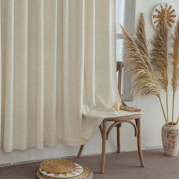 Nature Custom Heavyweight Linen Drape - Pleated_f