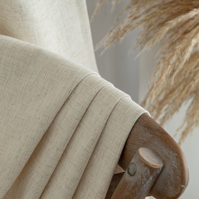 Nature Custom Heavyweight Linen Drape - Pleated_f