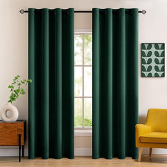 Free Shipping - MIULEE Room Darkening Thermal Insulated Blackout Curtains (2 Panels) - Hunter Green - Miulee