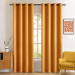 Free Shipping - MIULEE Room Darkening Thermal Insulated Blackout Curtains (2 Panels) - Mustard Yellow - Miulee