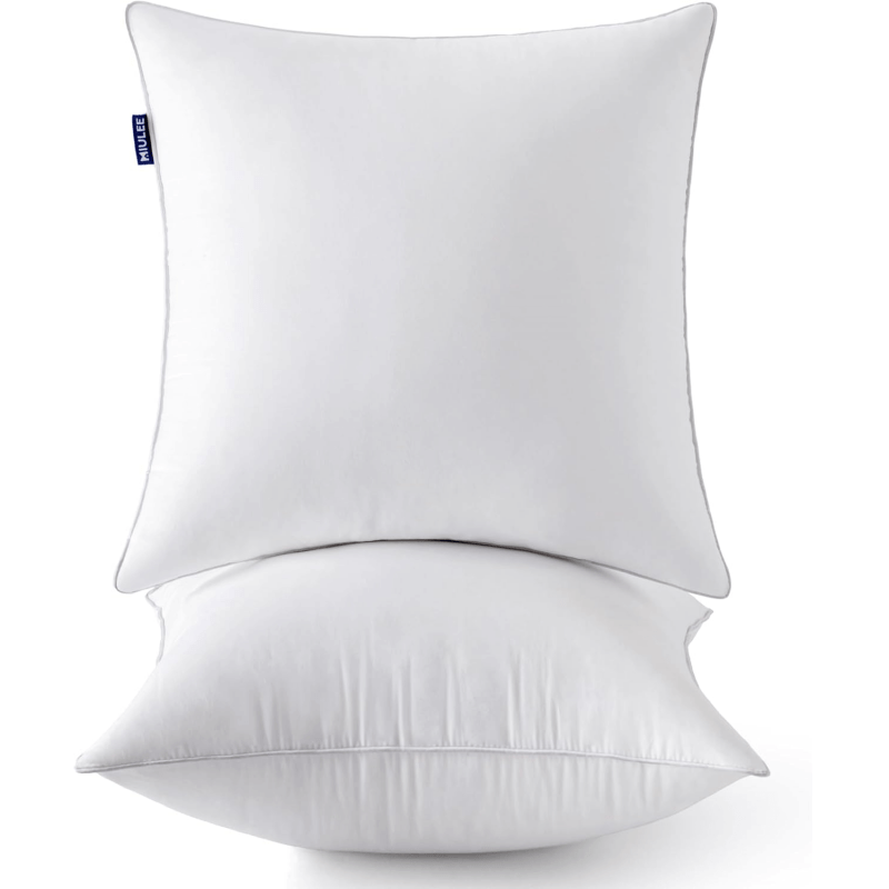 MIULEE 18 x 18 Pillow Inserts (Set of 2) - Throw Pillow Inserts with 100% Cotton Covers, Square Sofa Pillow Inserts, Decorative Pillow Inserts - Couch Pillows - Miulee