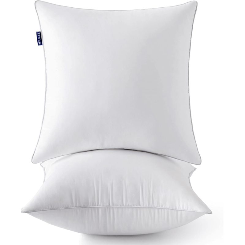 MIULEE 20 x 20 Pillow Inserts (Set of 2) - Throw Pillow Inserts with 100% Cotton Covers, Square Sofa Pillow Inserts, Decorative Pillow Inserts - Couch Pillows - Miulee