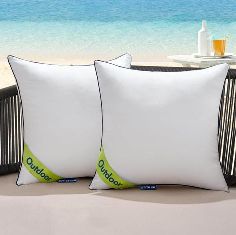 MIULEE 20x20 Outdoor Throw Pillow Inserts,Pack of 2 Water Resistant Pillow Inserts Decorative Waterproof Pillows Stuffer for Sofa Couch Patio and Garden - Miulee