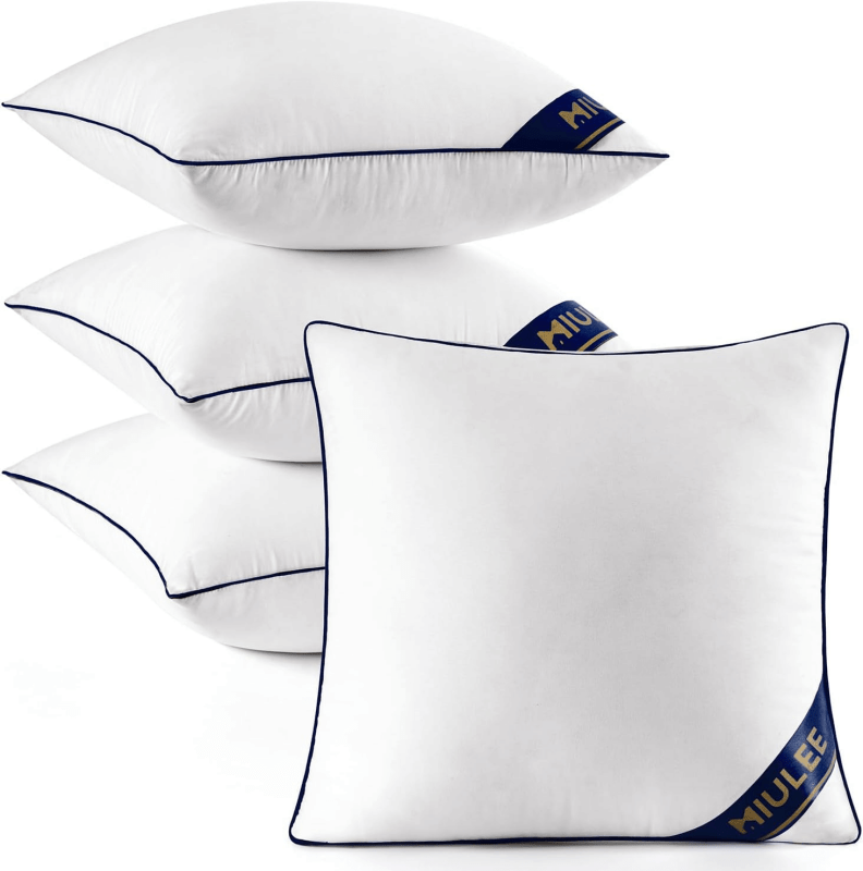 MIULEE 22x22 Pillow Inserts Set of 4 Throw Pillows Premium Down Alternative Pillow Inserts Square Decorative Pillow Stuffer for Sofa, Couch (22x22 inch, Set of 4) - Miulee