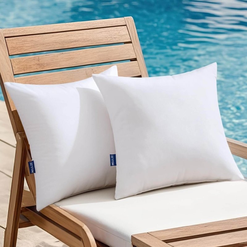 MIULEE 24x24 Outdoor Pillows,Set of 2 Throw Pillows Waterproof,Soft Support Throw Pillow Inserts Decorative Water Resistant Pillows for Patio Furniture and Garden - Miulee
