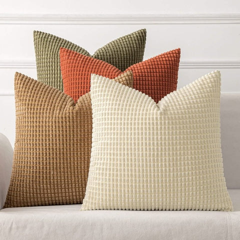 MIULEE Corduroy Decorative Boho Couch Throw Pillow Covers (Pack of 4) - Miulee