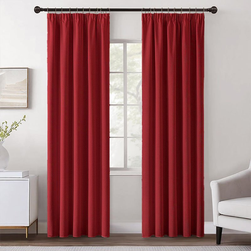 MIULEE Customized 100% Blackout Linen Textured Curtains (2 Panels) - Pencil Pleat & Rod Pocket - Miulee