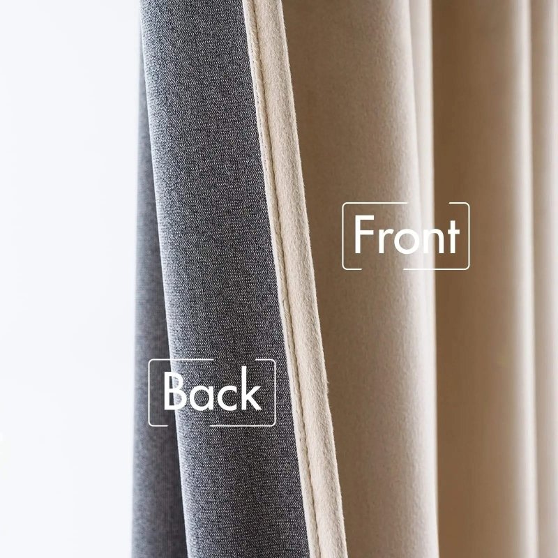 MIULEE Customized Velvet Curtains Luxury Blackout Curtains Thermal Insulated (2 Panels) - Grey - Miulee