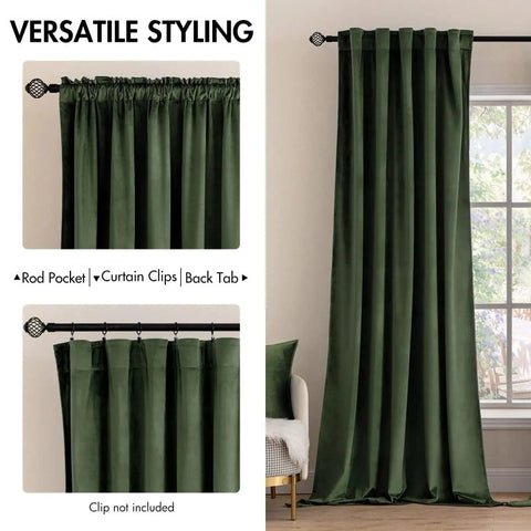 MIULEE Customized Velvet Curtains Luxury Blackout Curtains Thermal Insulated (2 Panels) - Grey - Miulee