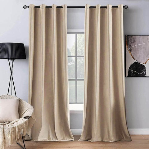 MIULEE Customized Velvet Luxury Blackout Curtains Thermal Insulated (2 Panels) - Grommet - Miulee