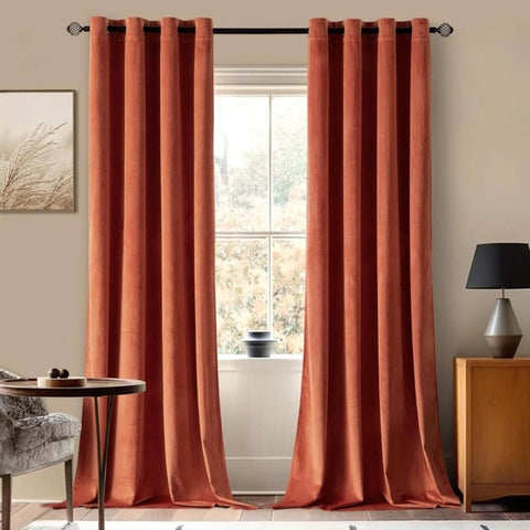 MIULEE Customized Velvet Luxury Blackout Curtains Thermal Insulated (2 Panels) - Grommet - Miulee