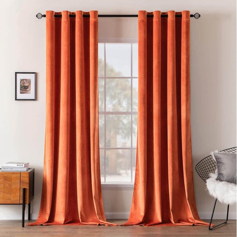 MIULEE Customized Velvet Luxury Blackout Curtains Thermal Insulated (2 Panels) - Grommet - Miulee