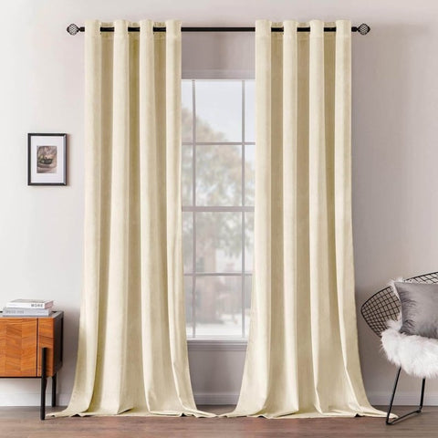 MIULEE Customized Velvet Luxury Blackout Curtains Thermal Insulated (2 Panels) - Grommet - Miulee