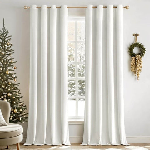 MIULEE Customized Velvet Luxury Blackout Curtains Thermal Insulated (2 Panels) - Grommet - Miulee