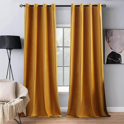 MIULEE Customized Velvet Luxury Blackout Curtains Thermal Insulated (2 Panels) - Grommet - Miulee