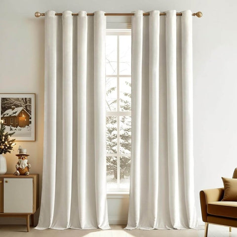 MIULEE Customized Velvet Luxury Blackout Curtains Thermal Insulated (2 Panels) - Grommet - Miulee