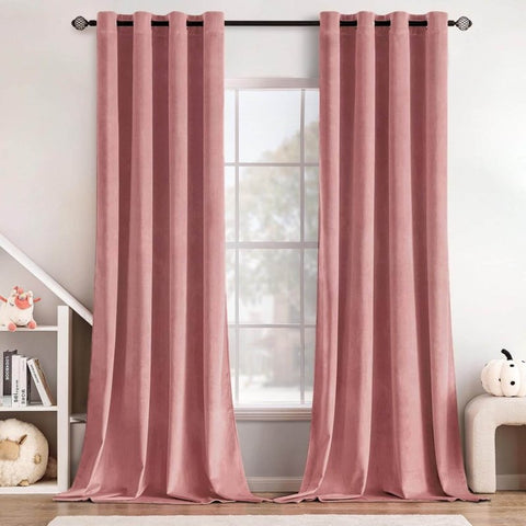 MIULEE Customized Velvet Luxury Blackout Curtains Thermal Insulated (2 Panels) - Grommet - Miulee