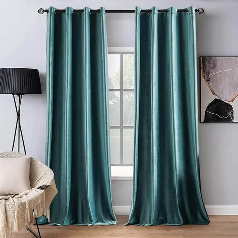 MIULEE Customized Velvet Luxury Blackout Curtains Thermal Insulated (2 Panels) - Grommet - Miulee