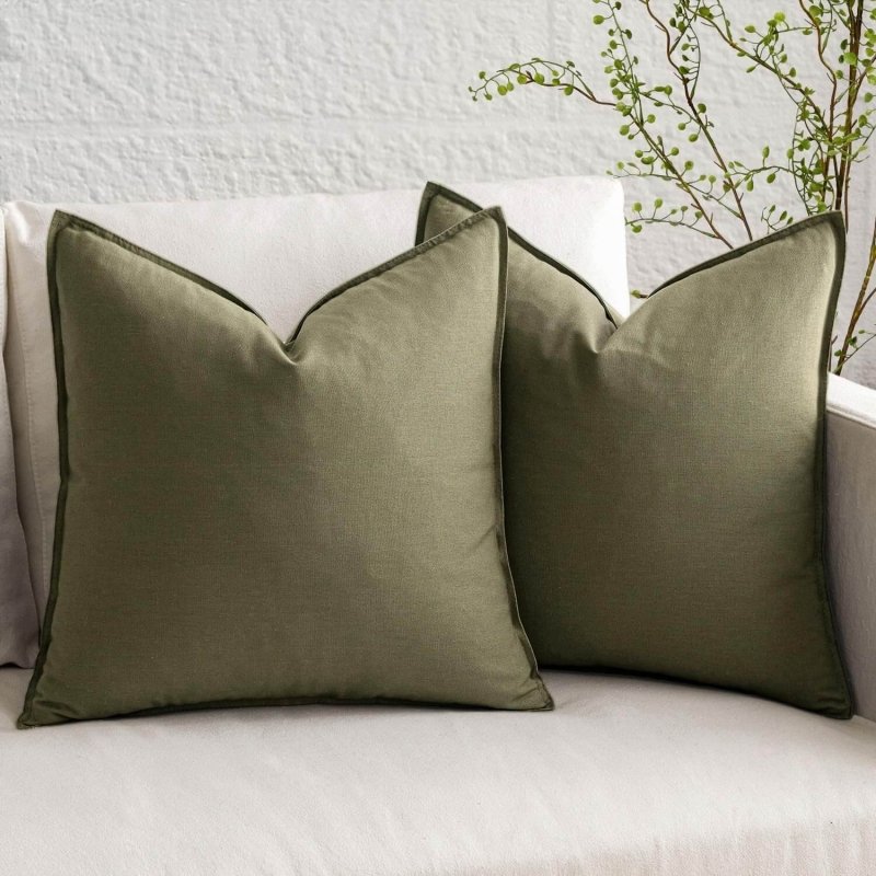 MIULEE Decorative Linen Modern Farmhouse Home Couch Throw Pillow Covers (Pack of 2) - Miulee