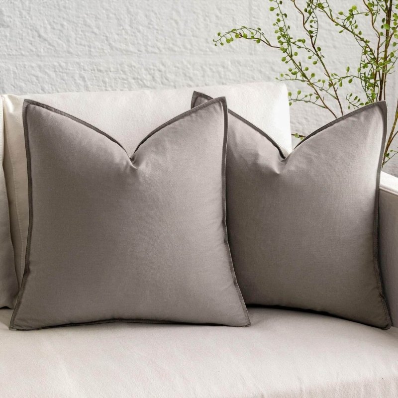 MIULEE Decorative Linen Modern Farmhouse Home Couch Throw Pillow Covers (Pack of 2) - Miulee