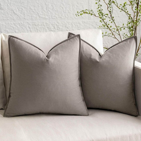 MIULEE Decorative Linen Modern Farmhouse Home Couch Throw Pillow Covers (Pack of 2) - Miulee