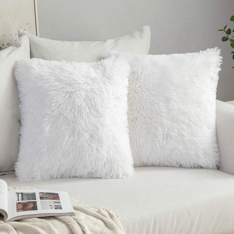 MIULEE Luxury Faux Fur Deluxe Winter Decorative Plush Throw Pillow Covers (Pack of 2) - Miulee