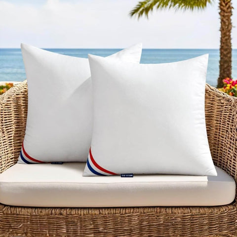 MIULEE Outdoor Pillows Pack of 2 24x24 Inch Outdoor Pillow Inserts Waterproof Decorative Throw Pillow Inserts, Square Water Resistant Pillow for Garden Couch Furniture - Miulee