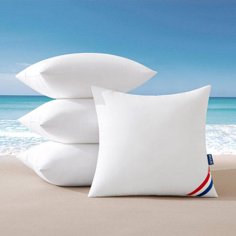 MIULEE Outdoor Pillows Pack of 4 20x20 Inch Outdoor Pillow Inserts Waterproof Decorative Throw Pillow Inserts, Square Water Resistant Pillow for Garden Couch Furniture - Miulee