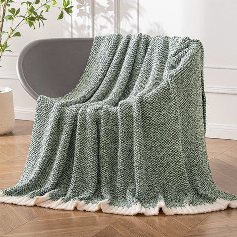 MIULEE Super Soft Throw Blanket for Couch, Sage Green Cozy Fluffy Warm Blankets Lightweight Knit Throw Blankets for Sofa, Bed, Chair, Living Room, Camping, Picnic, 50 x 60 inch - Miulee