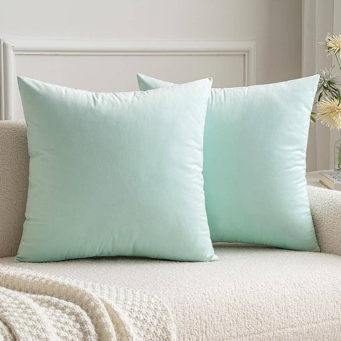 MIULEE Velvet Soft Solid Decorative Square Throw Pillow Covers (Pack of 2) - Miulee