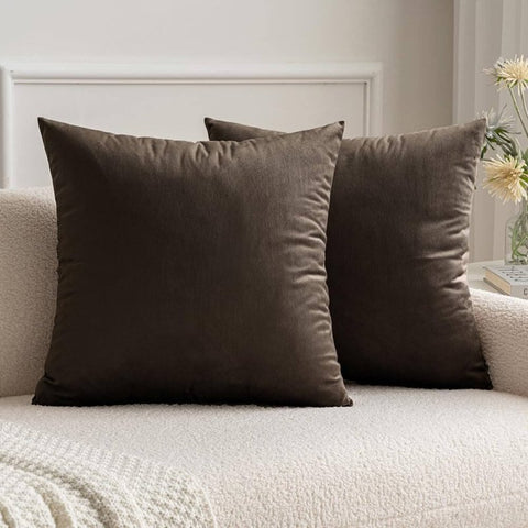 MIULEE Velvet Soft Solid Decorative Square Throw Pillow Covers (Pack of 2) - Miulee