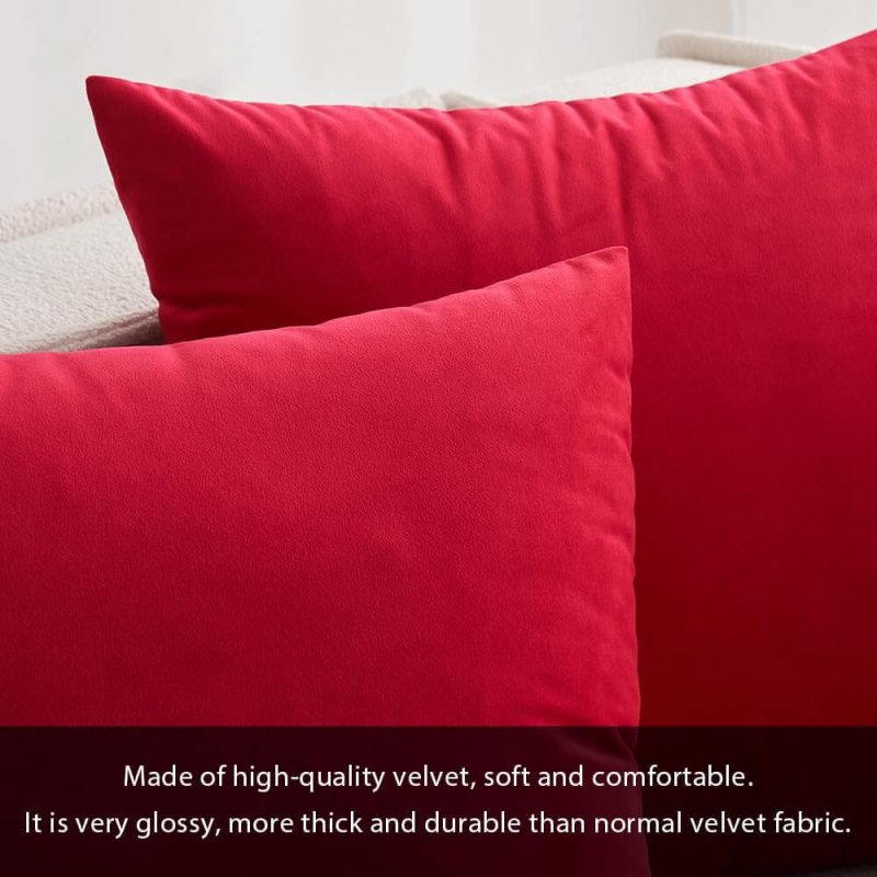 MIULEE Velvet Soft Solid Decorative Square Throw Pillow Covers (Pack of 2) - Miulee