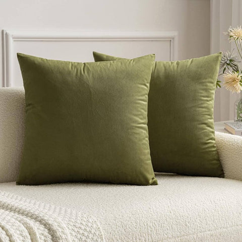 MIULEE Velvet Soft Solid Decorative Square Throw Pillow Covers (Pack of 2) - Miulee