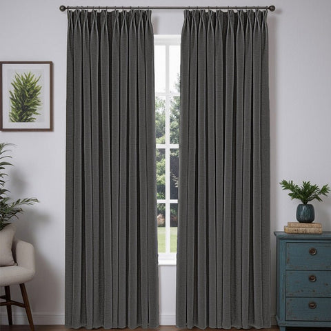 "Nature" Custom Heavyweight Linen Drape - Dark Gray - Miulee