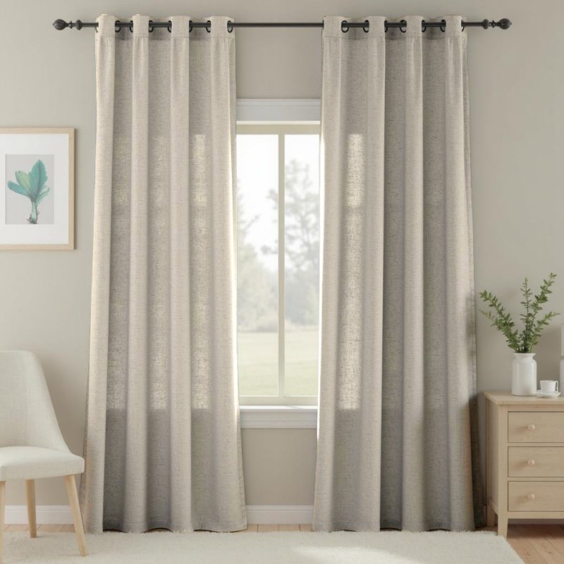 "Nature" Custom Heavyweight Linen Drape (Grommet) - Miulee