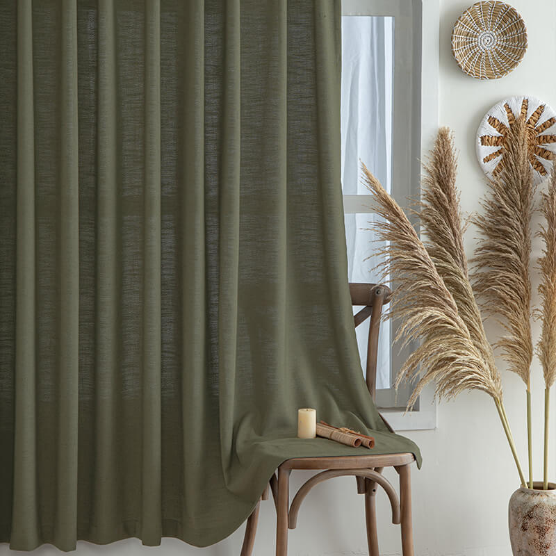 "Serene" Custom Heavyweight Linen Drape Pleated - Grayish White - Miulee