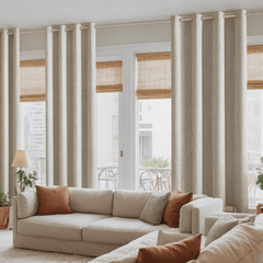 MIULEE Customized 100% Blackout Linen Textured Curtains (2 Panels)