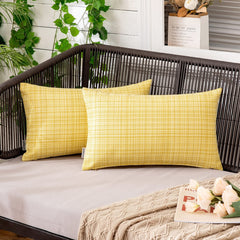MIULEE Outdoor Waterproof Throw Pillow Covers Decorative Farmhouse Water Resistant Cushion Covers for Tent Patio Garden Couch Sofa 2 Pack