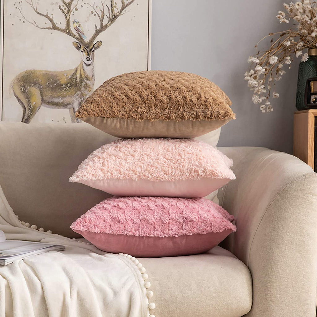 Blush Pink Pillow Covers, Soft Decorative Throw Pillows For Couch