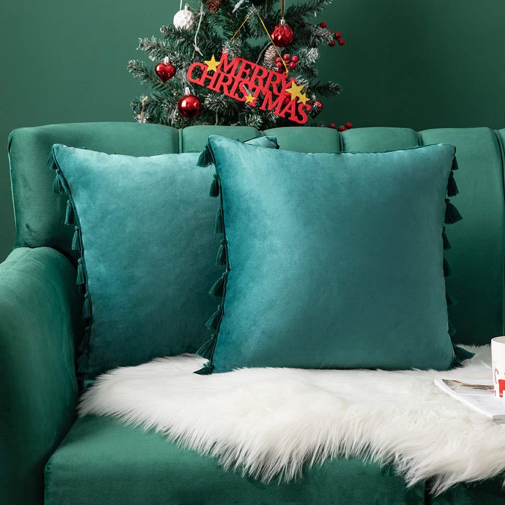 Teal best sale christmas pillows