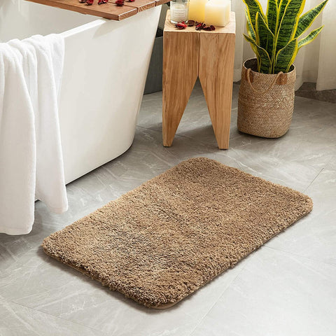 MIULEE - Alfombrillas de baño peludas antideslizantes, extra gruesas y suaves, de microfibra de felpa, absorbentes de agua para bañera y ducha, paquete de 2