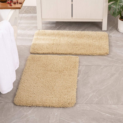 MIULEE - Alfombrillas de baño peludas antideslizantes, extra gruesas y suaves, de microfibra de felpa, absorbentes de agua para bañera y ducha, paquete de 2