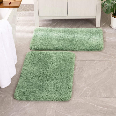 MIULEE - Alfombrillas de baño peludas antideslizantes, extra gruesas y suaves, de microfibra de felpa, absorbentes de agua para bañera y ducha, paquete de 2