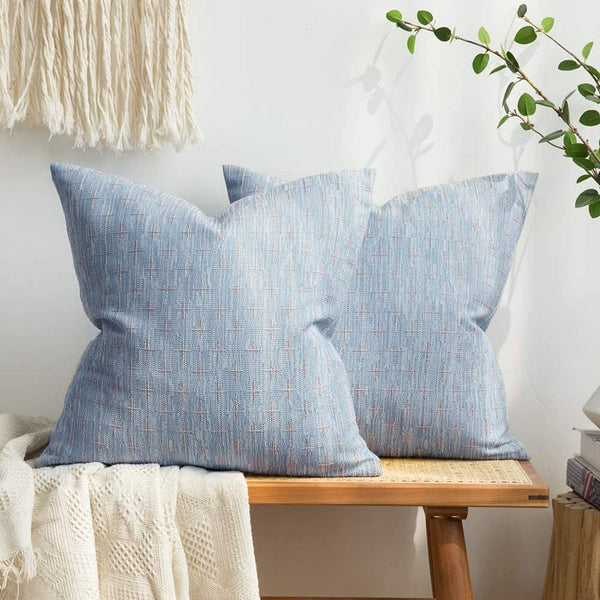Light blue throw pillow covers deals