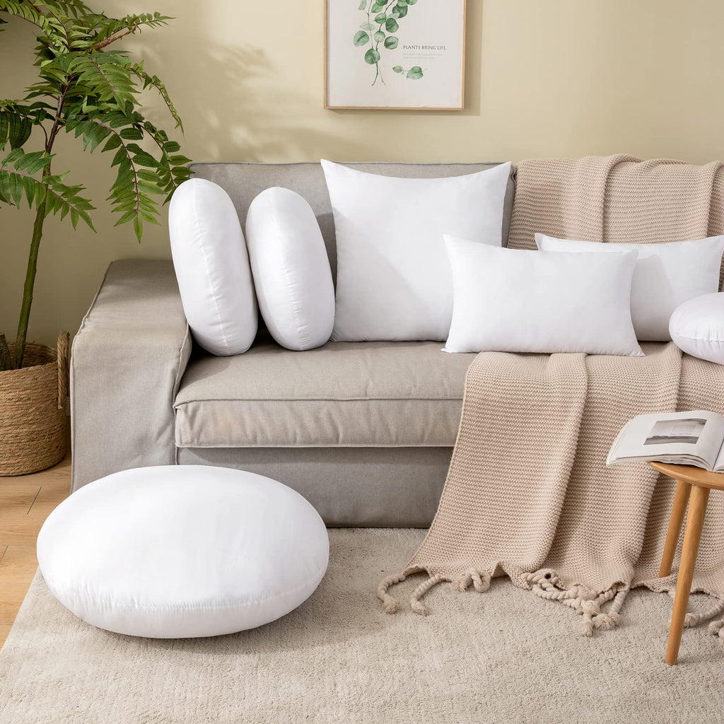 20 Inch Round Pillow Insert Memory Foam Circular Cushion Decorative Throw